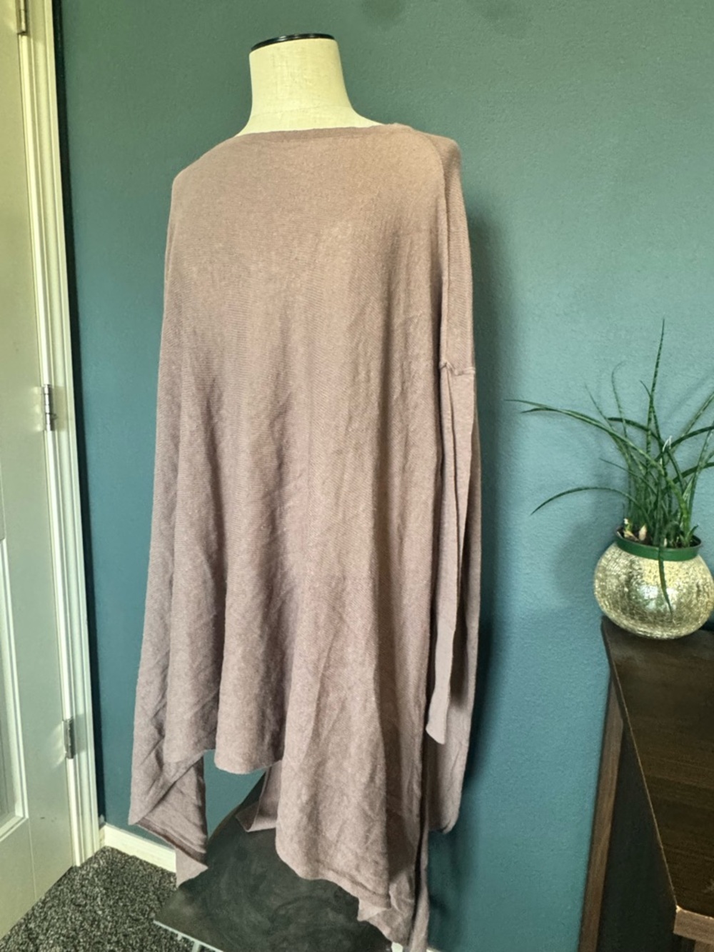 Free People Open Knit Layering Top in Dusty Mauve